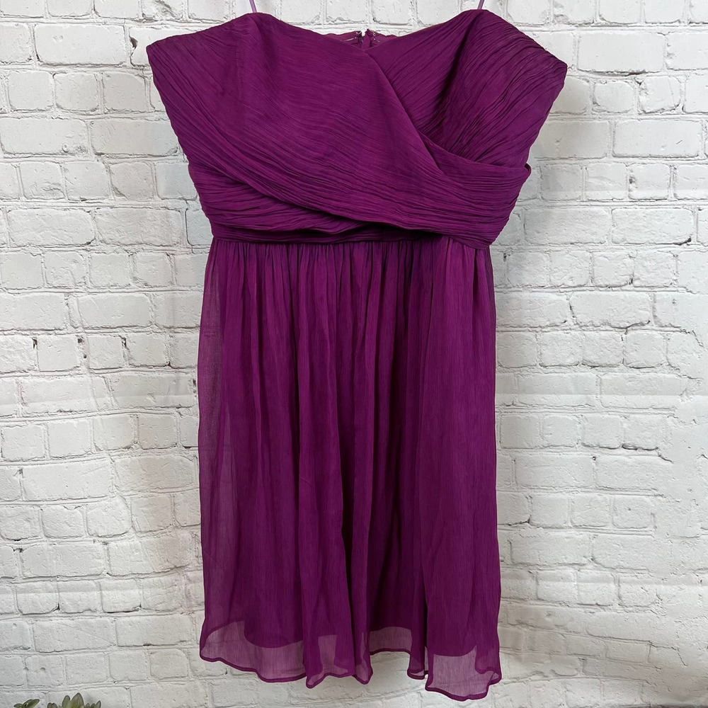 J. Crew Fuchsia Silk Chiffon Formal Cocktail Arabelle Dress Size 18